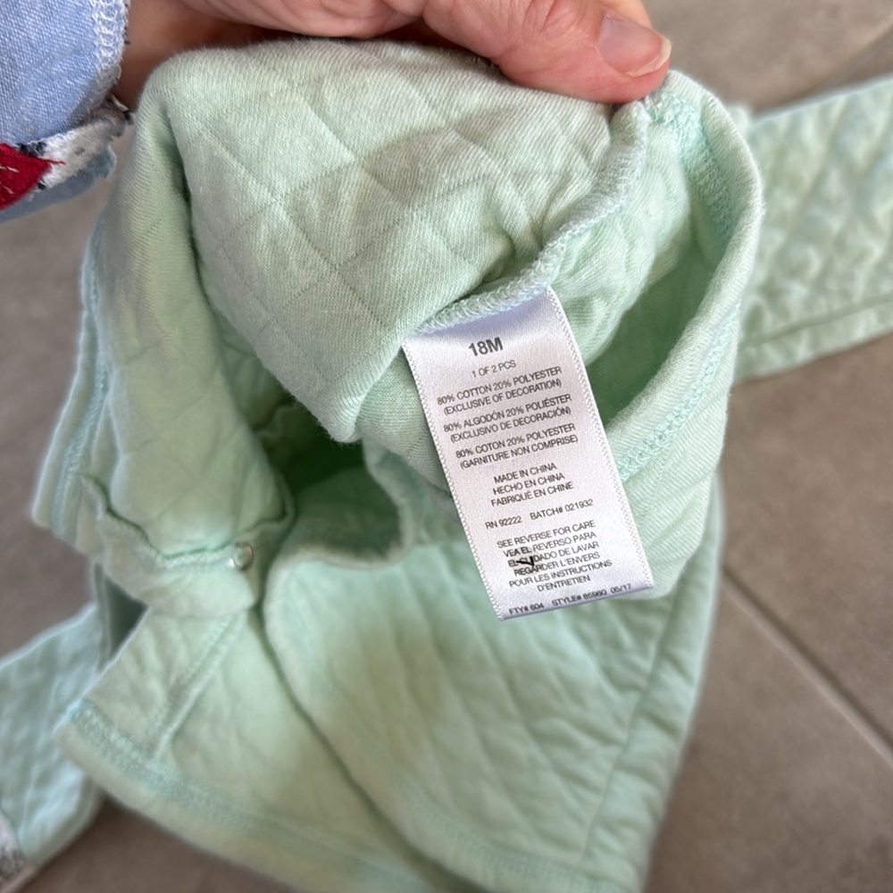*Gently Worn* Vitamins Baby- Mint Quilted Jacket & Art Class Dk. Green Top - 18M - Picture 7 of 12